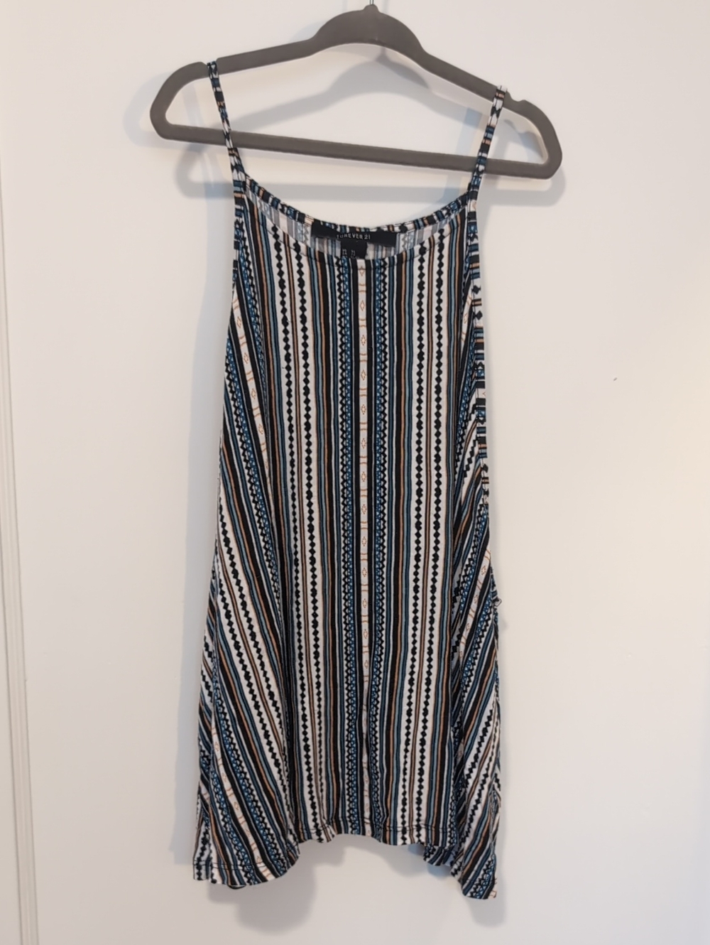 🍇 LAST CALL! Forever 21 Blue, Black & White Striped Spaghetti Strap Cami